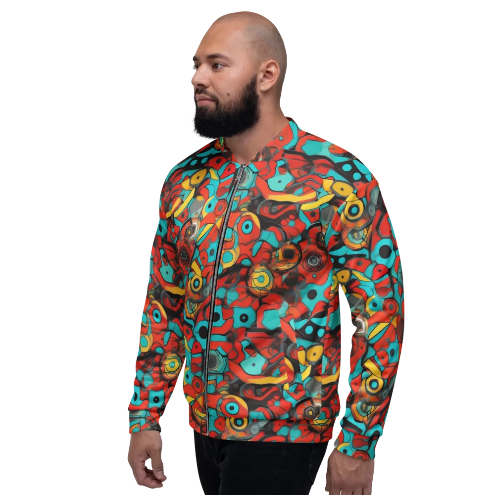 Turquoise Machine on Bomber Jacket — Left