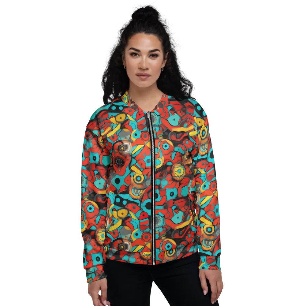 Turquoise Machine on Bomber Jacket — Front