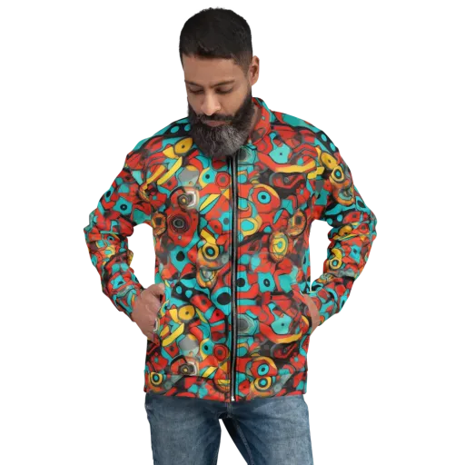 Turquoise Machine on a Bomber Jacket