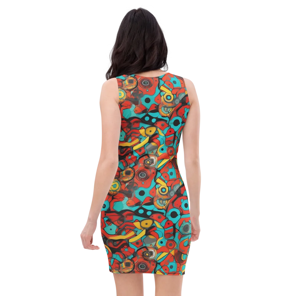Turquoise Machine on Bodycon Dress — Back