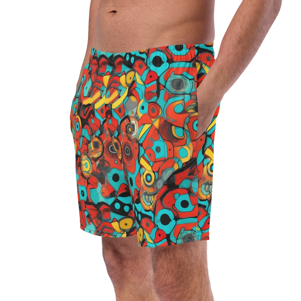 Turquoise Machine on Swim Trunks — Left Front