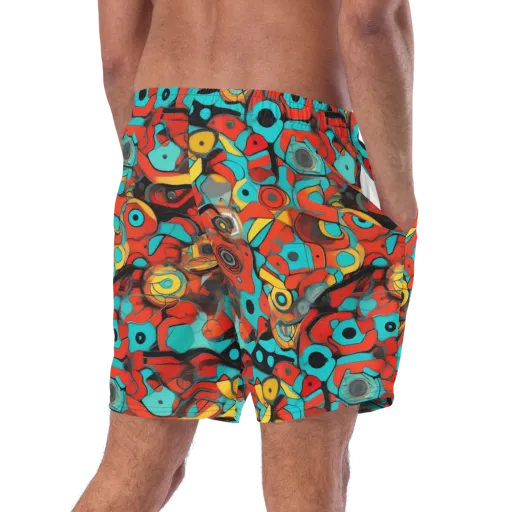 Turquoise Machine on a Swim Trunks