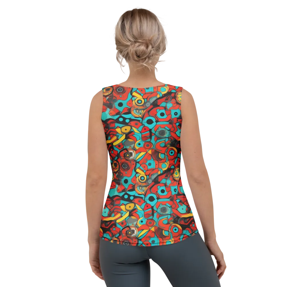 Turquoise Machine on Women's Tank Top — Back