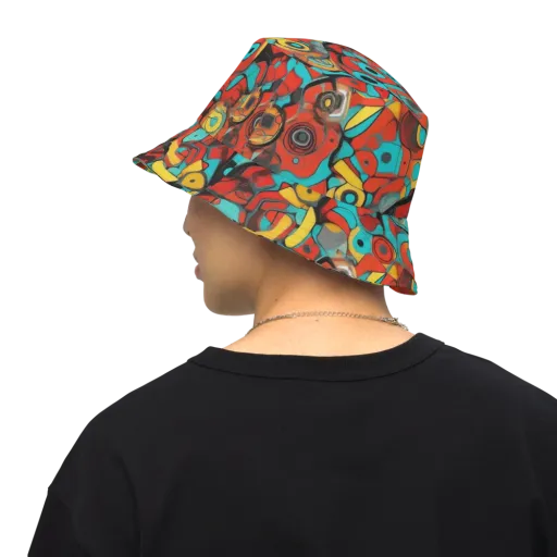 Turquoise Machine on a Reversible Bucket Hat