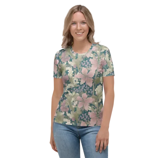 Petal Reverie on a Women's Crew Neck T-Shirt