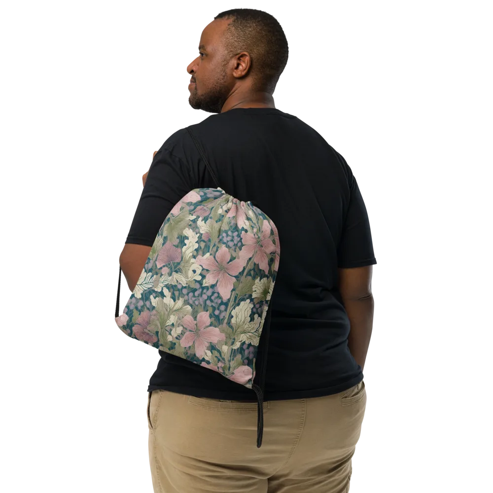 Petal Reverie on Drawstring Bag — Front