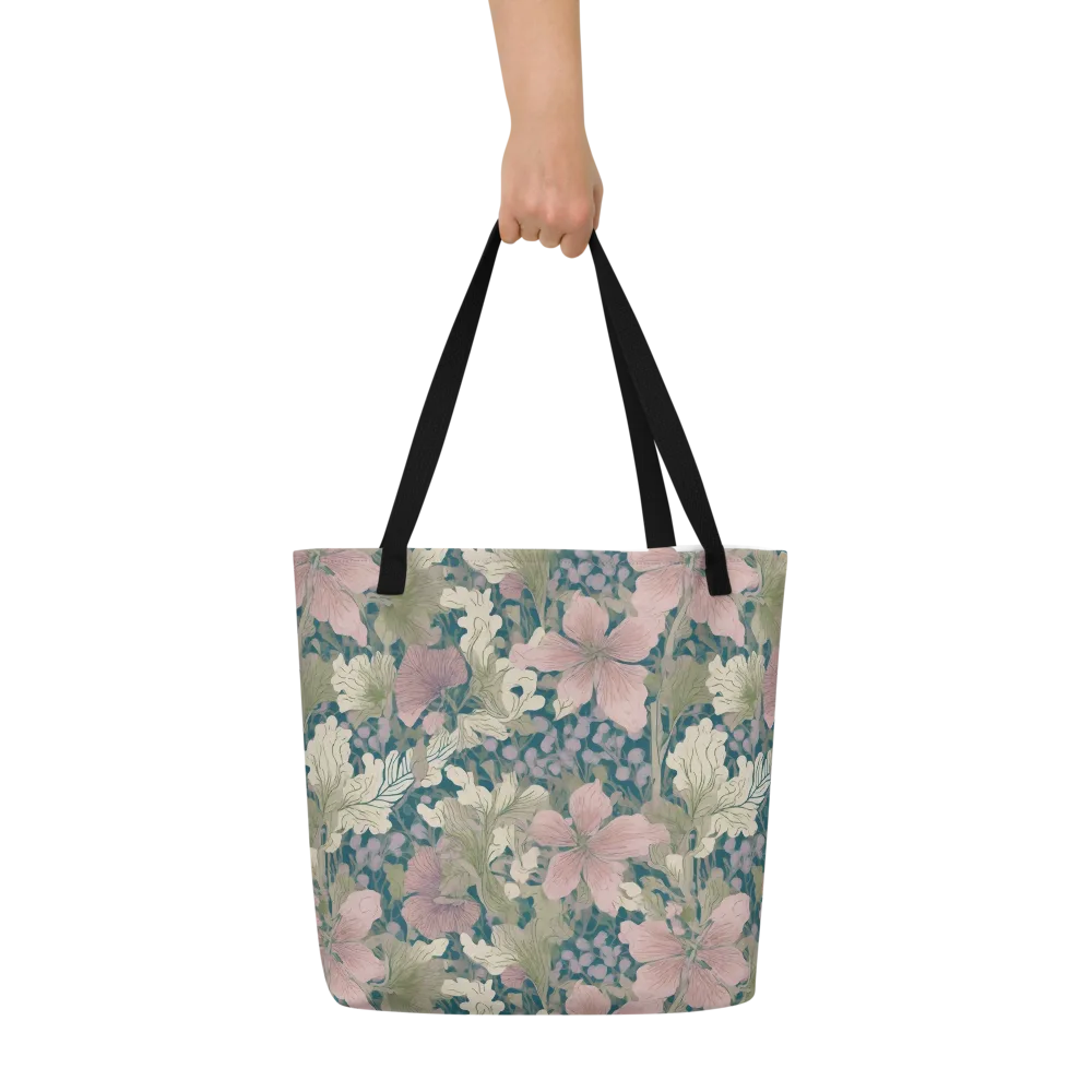 Petal Reverie on Large Tote Bag W/ Pocket — Front