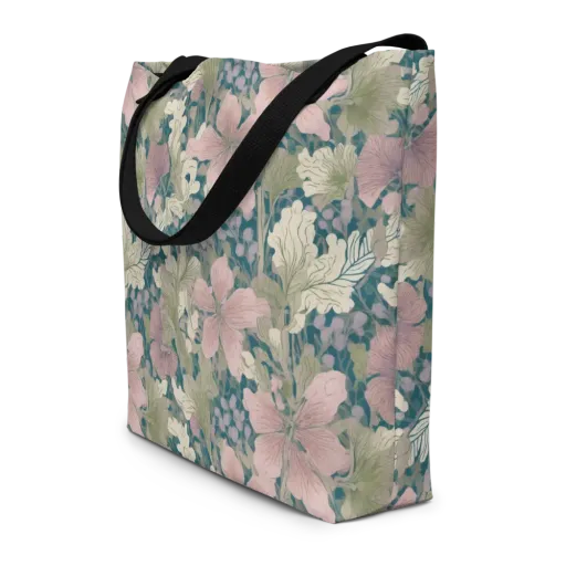 Petal Reverie on a Large Tote Bag W/ Pocket