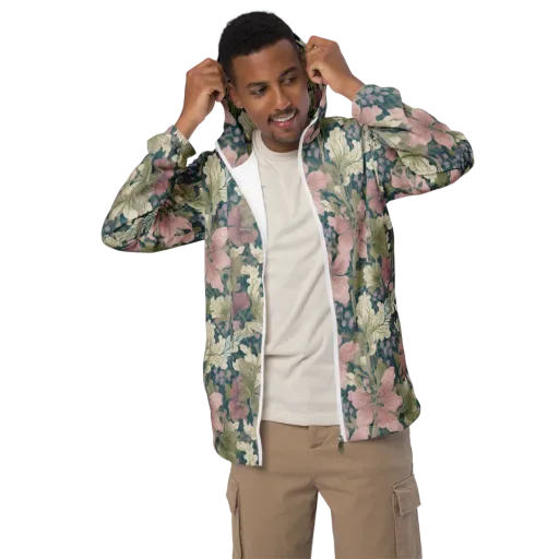 Petal Reverie on a Men's Windbreaker