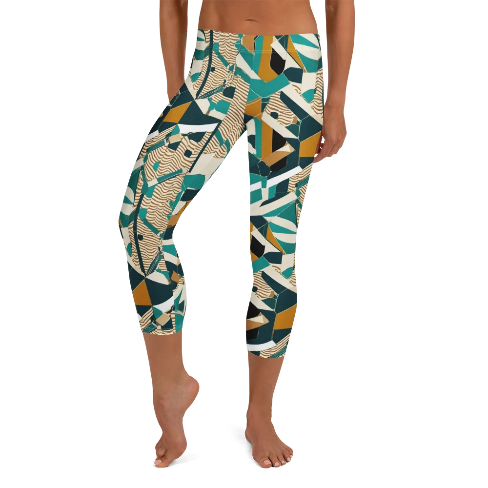 Desert Circuit on Capri Leggings — Front