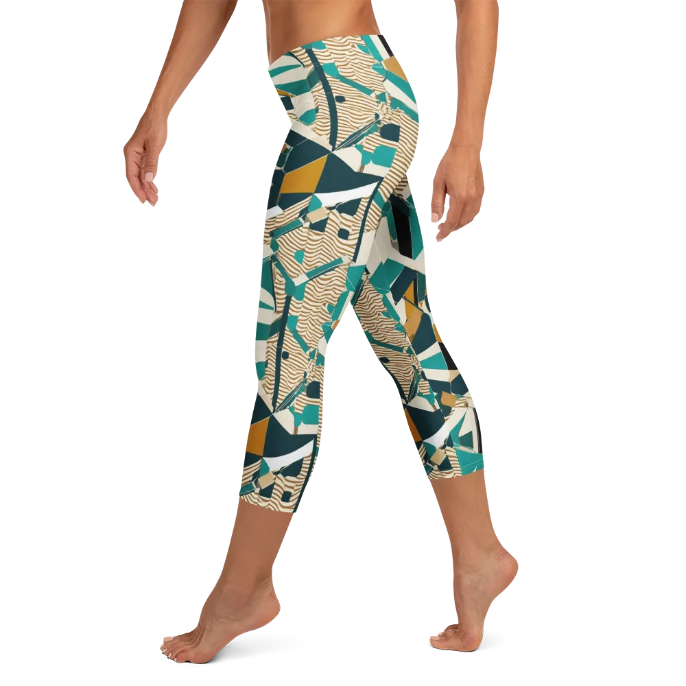 Desert Circuit on Capri Leggings — Left