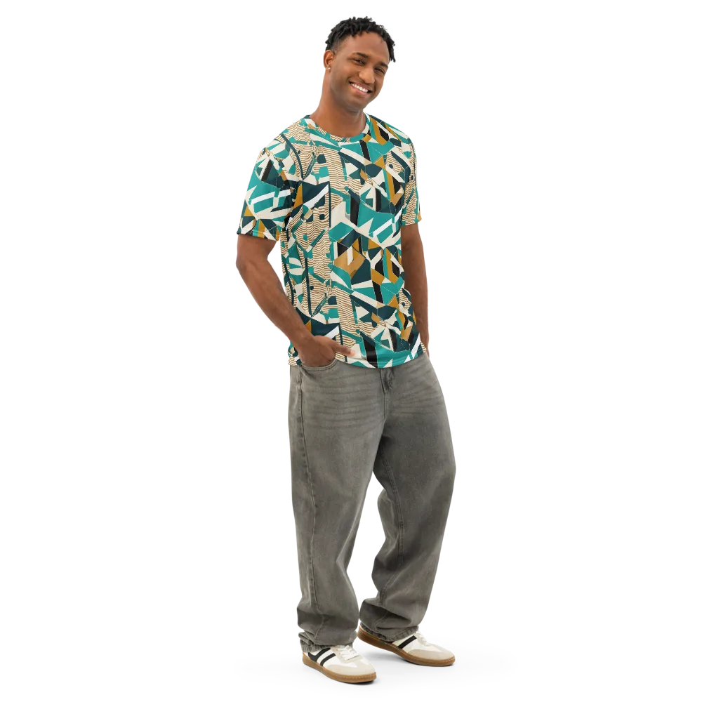 Desert Circuit on Men's Cotton Crew Neck T-Shirt — Right Front