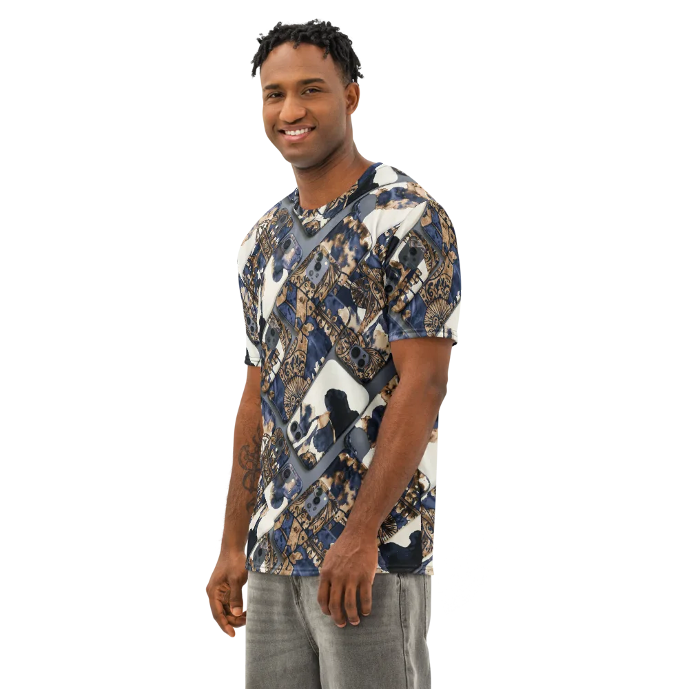 Midnight Device on Men's Cotton Crew Neck T-Shirt — Left Front