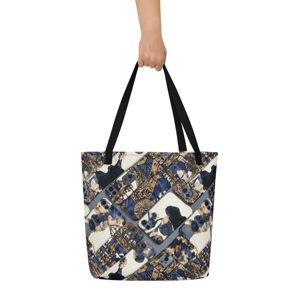 Midnight Device on Large Tote Bag W/ Pocket — Front