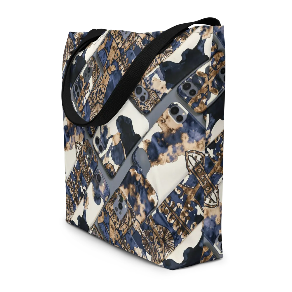 Midnight Device on Large Tote Bag W/ Pocket — Front