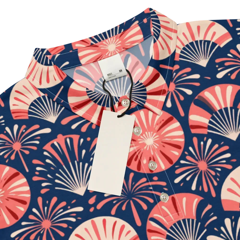 Navy Bloom Parade on Men's Slim Fit Polo Shirt — Product details