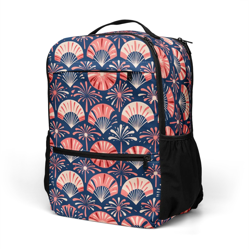 Navy Bloom Parade on Utility Backpack — Left Front