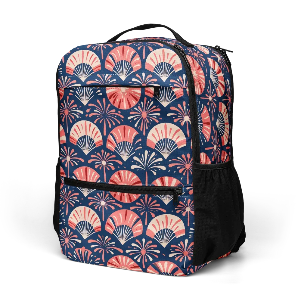 Navy Bloom Parade on Utility Backpack — Left Front