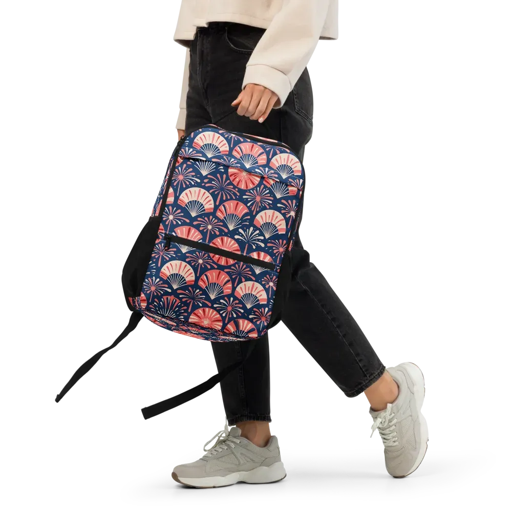 Navy Bloom Parade on Utility Backpack — Front
