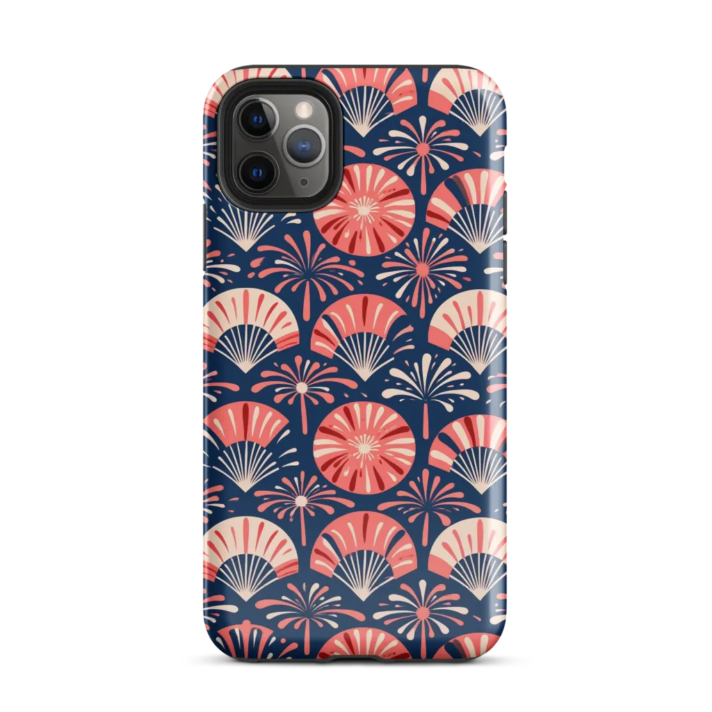 Navy Bloom Parade on Tough Case for iPhone® — Front
