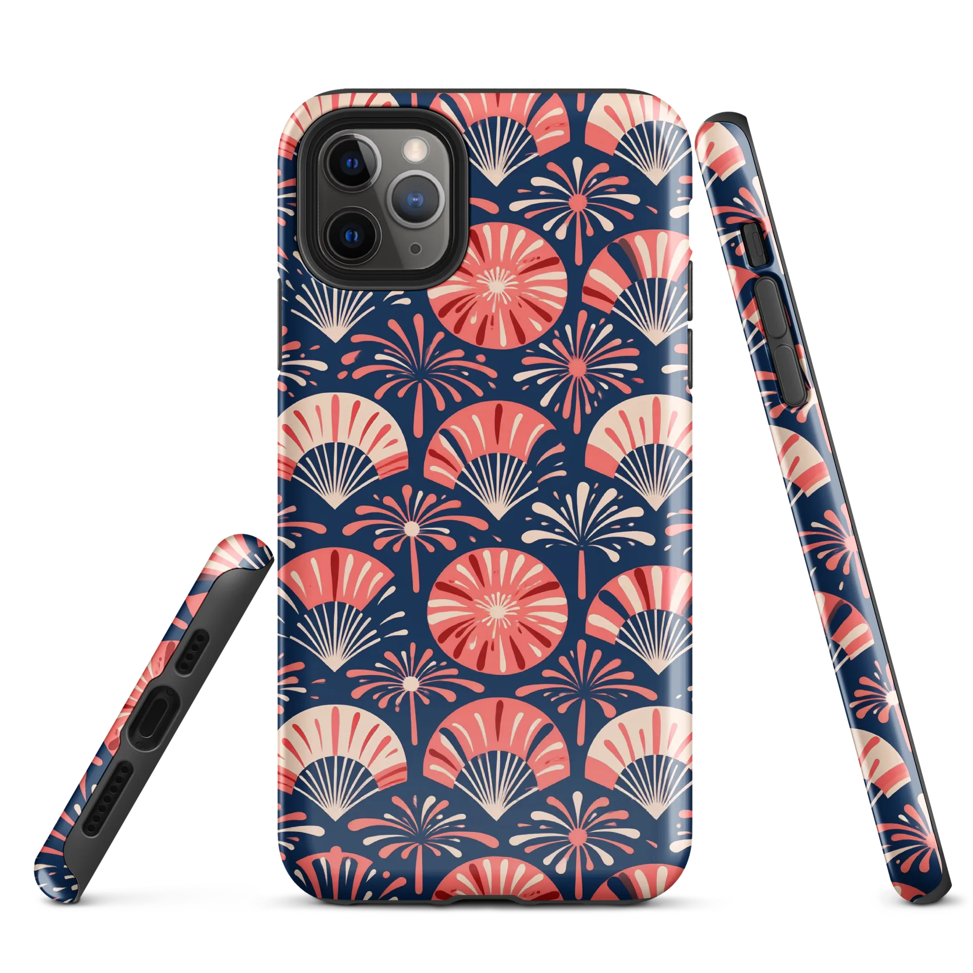 Navy Bloom Parade on Tough Case for iPhone® — Front