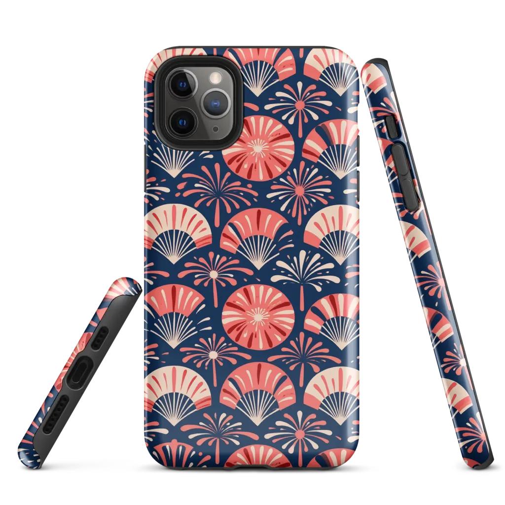 Navy Bloom Parade on Tough Case for iPhone® — Front