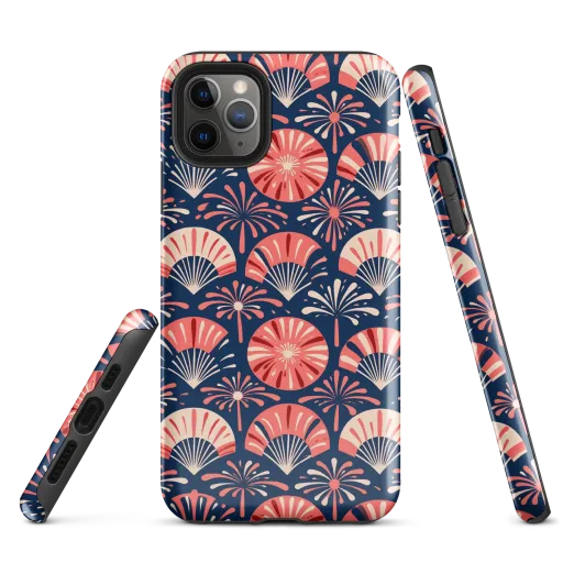 Navy Bloom Parade on a Tough Case for iPhone®