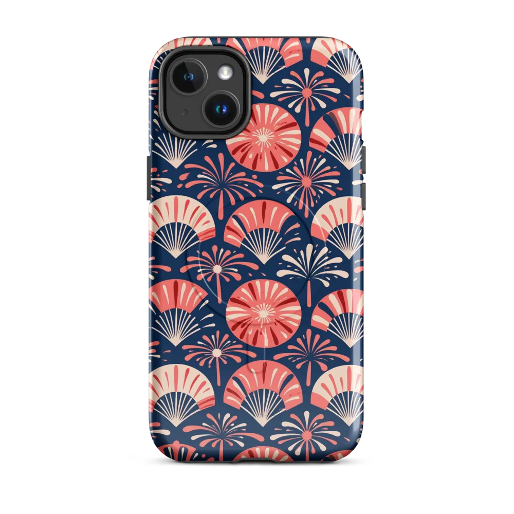 Navy Bloom Parade on MagSafe Tough Case for iPhone® — Front