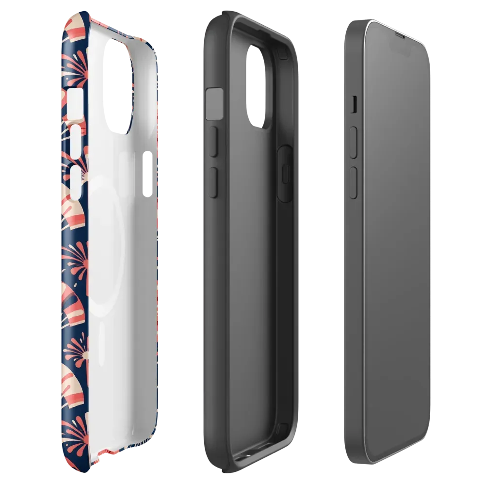 Navy Bloom Parade on MagSafe Tough Case for iPhone® — Front