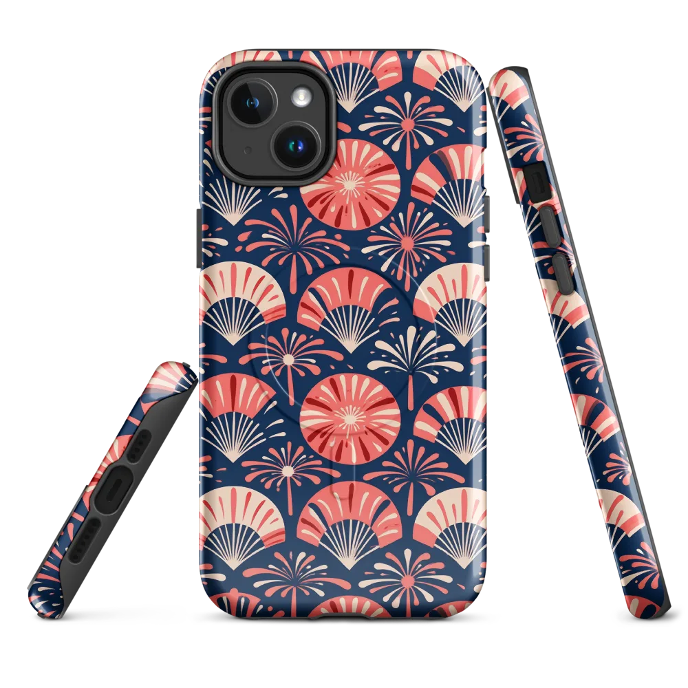 Navy Bloom Parade on MagSafe Tough Case for iPhone® — Front