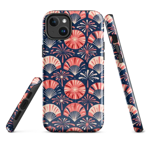 Navy Bloom Parade on a MagSafe Tough Case for iPhone®