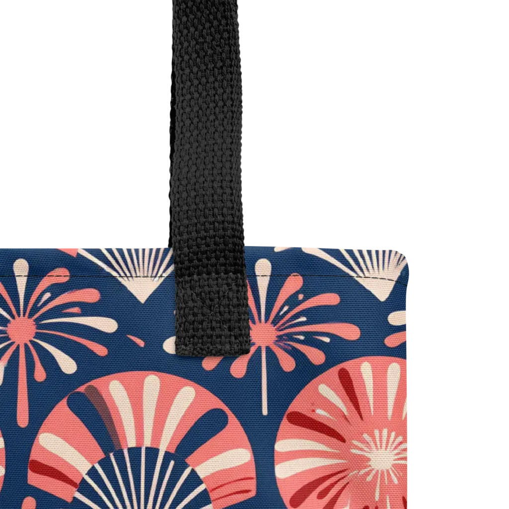 Navy Bloom Parade on Tote Bag — Product details