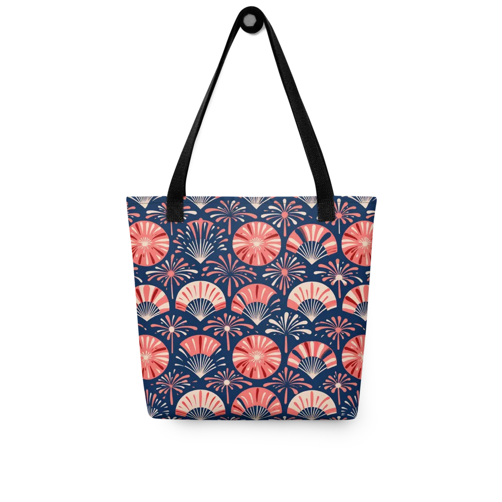 Navy Bloom Parade on Tote Bag — Front