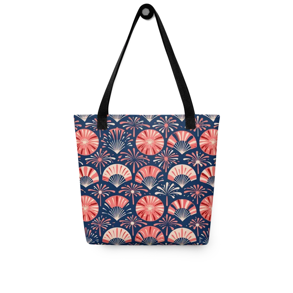 Navy Bloom Parade on Tote Bag — Front