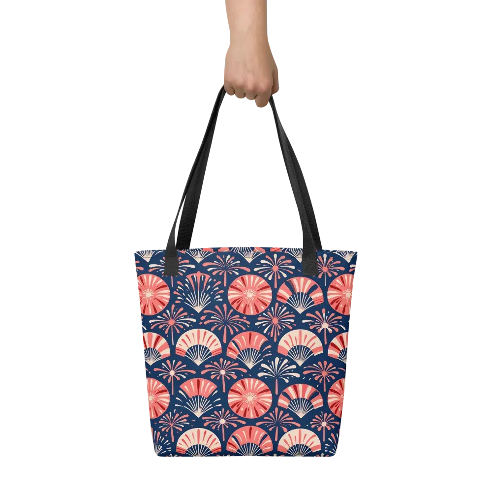 Navy Bloom Parade on Tote Bag — Front