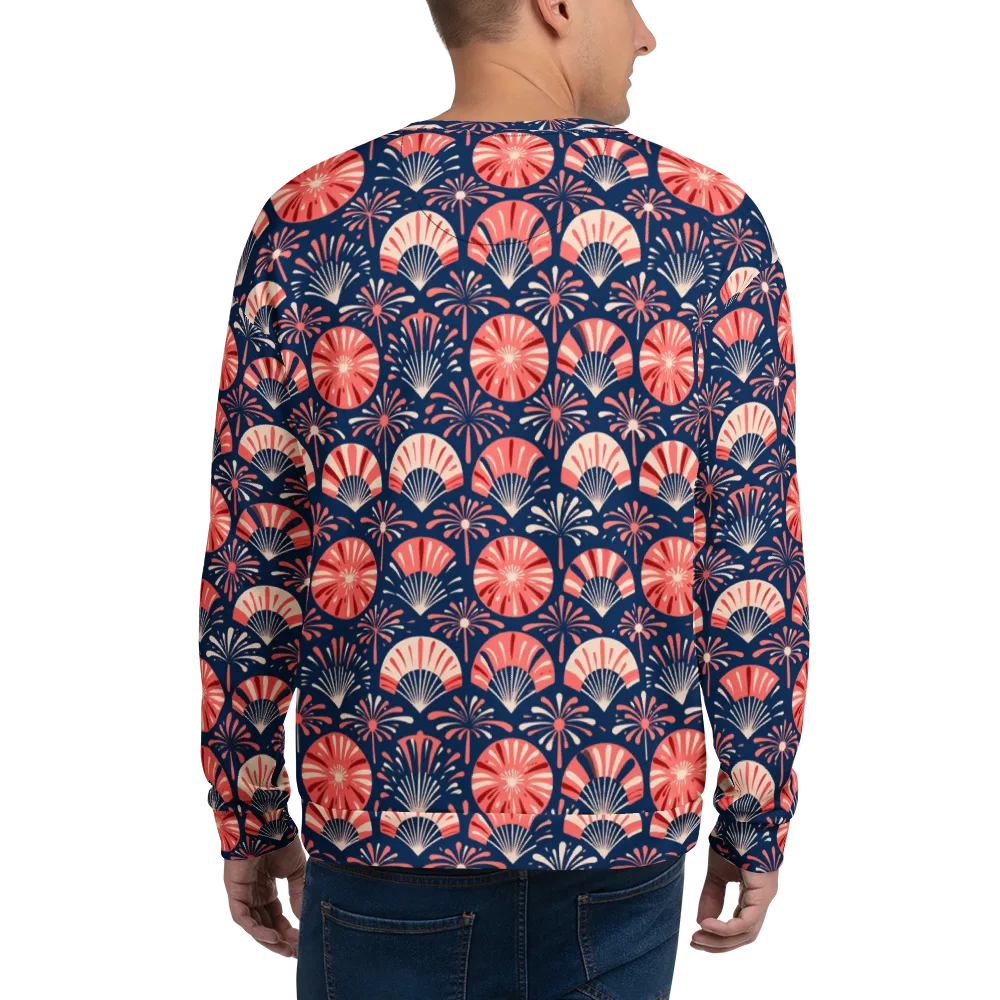 Navy Bloom Parade on Sweatshirt — Back