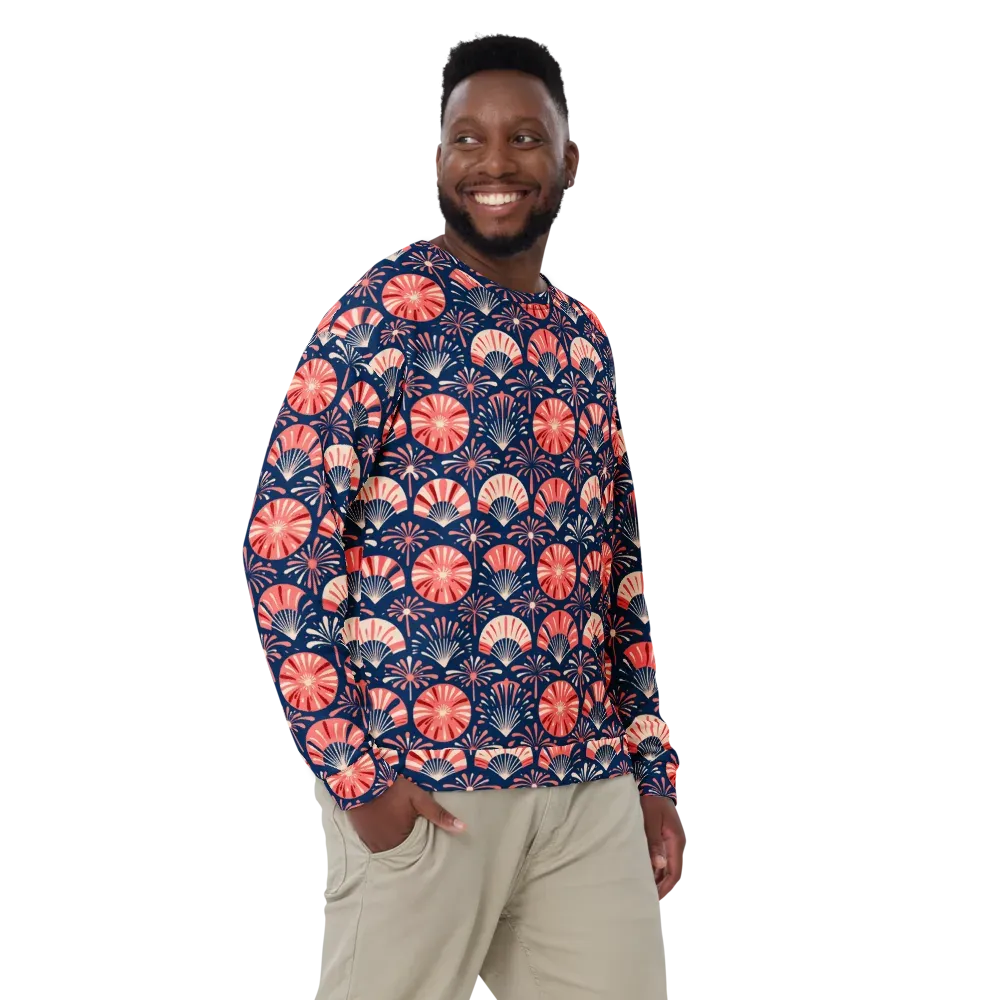 Navy Bloom Parade on Sweatshirt — Front