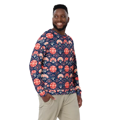 Navy Bloom Parade on a Sweatshirt