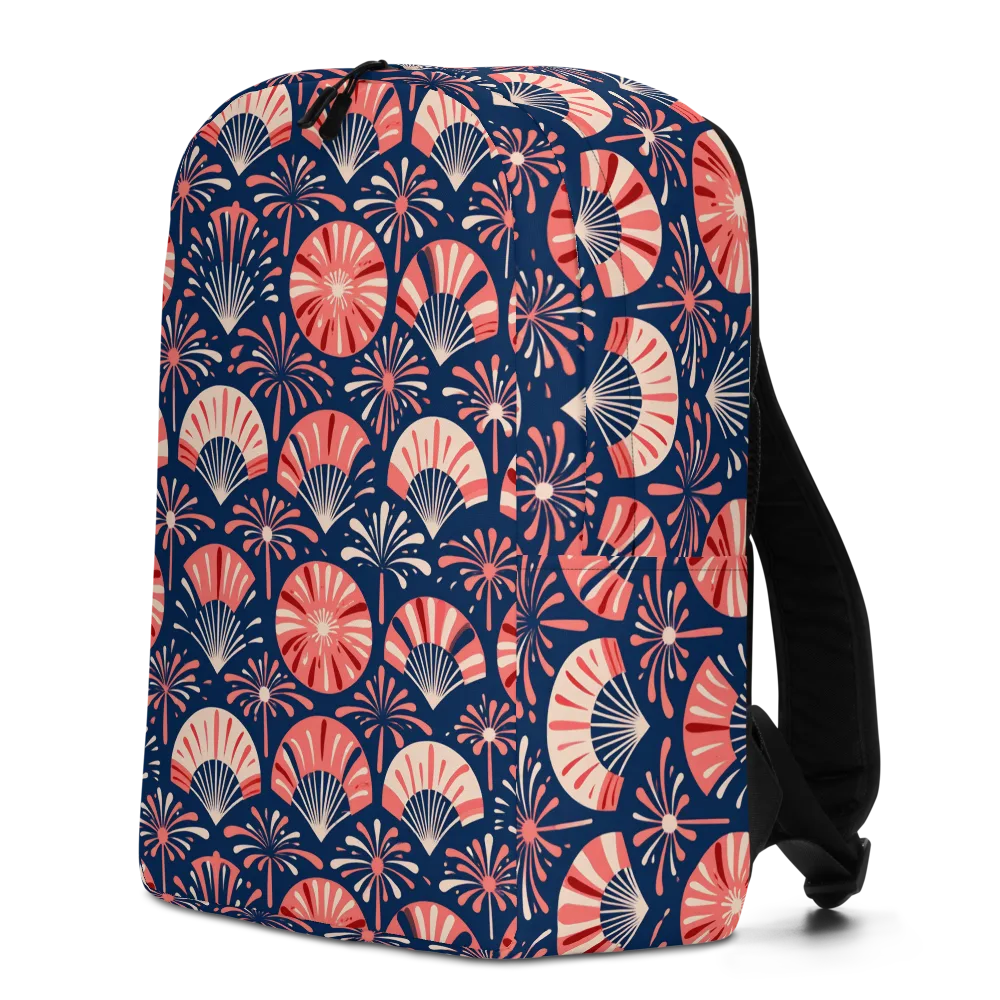 Navy Bloom Parade on Minimalist Backpack — Left