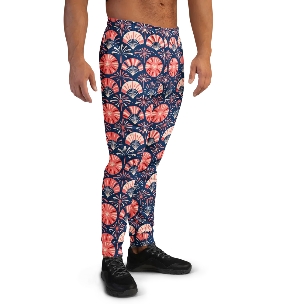 Navy Bloom Parade on Men's Joggers — Right