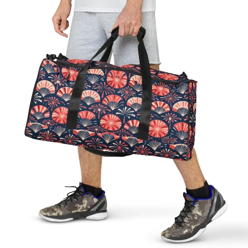 Navy Bloom Parade on a Duffle Bag