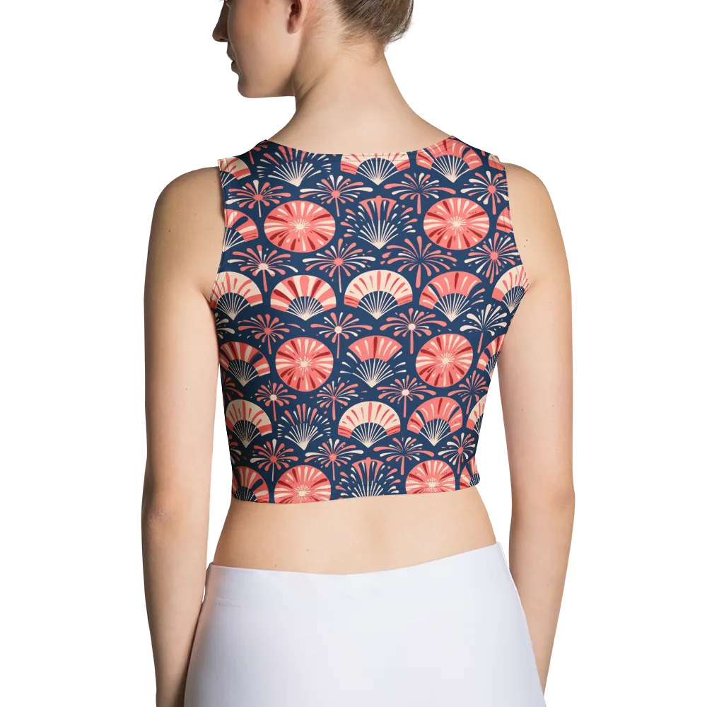 Navy Bloom Parade on Crop Top — Back