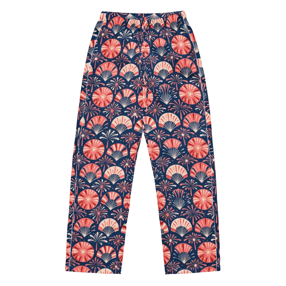 Navy Bloom Parade on Women's Pajama Pants — Front