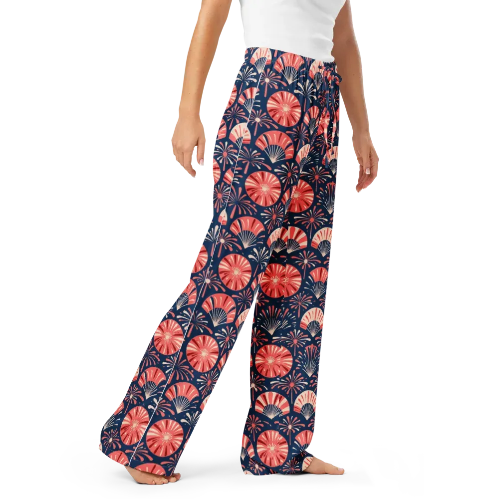 Navy Bloom Parade on Women's Pajama Pants — Right Front