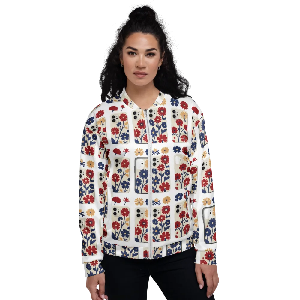 Garden On the Go on Bomber Jacket — Front