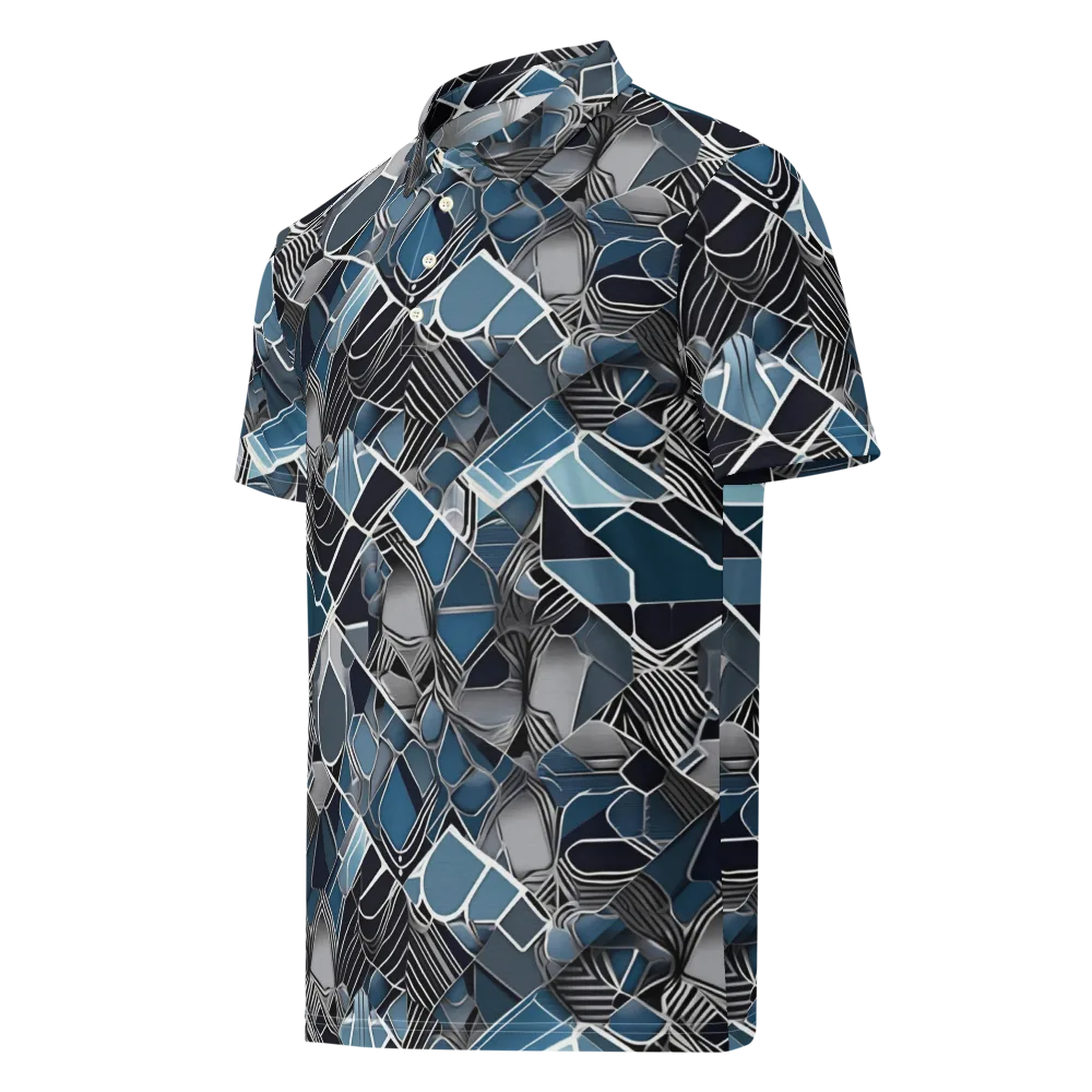 Cobalt Shard on Men's Slim Fit Polo Shirt — Left Front