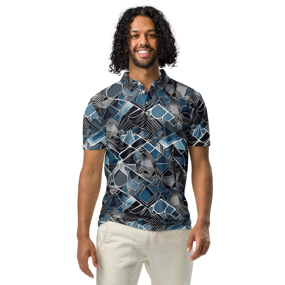 Cobalt Shard on Men's Slim Fit Polo Shirt — Front