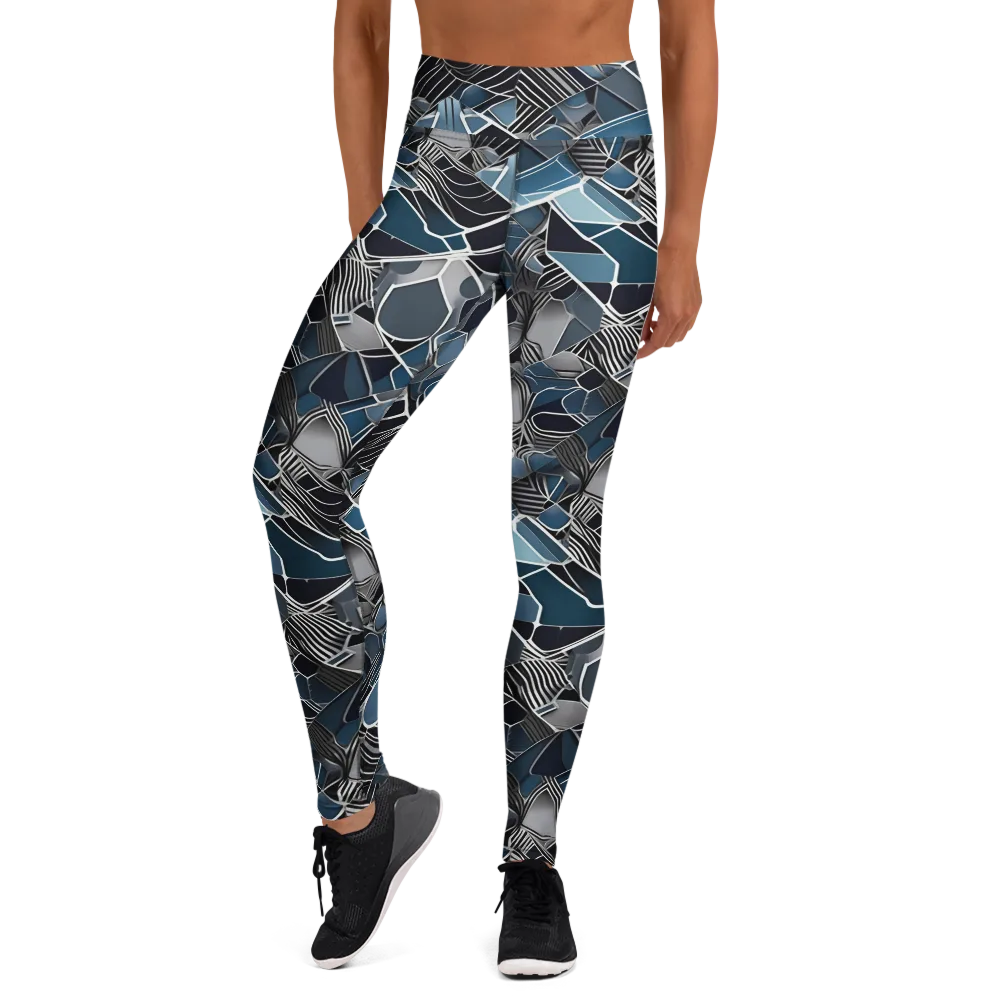 Cobalt Shard on Yoga Leggings — Front