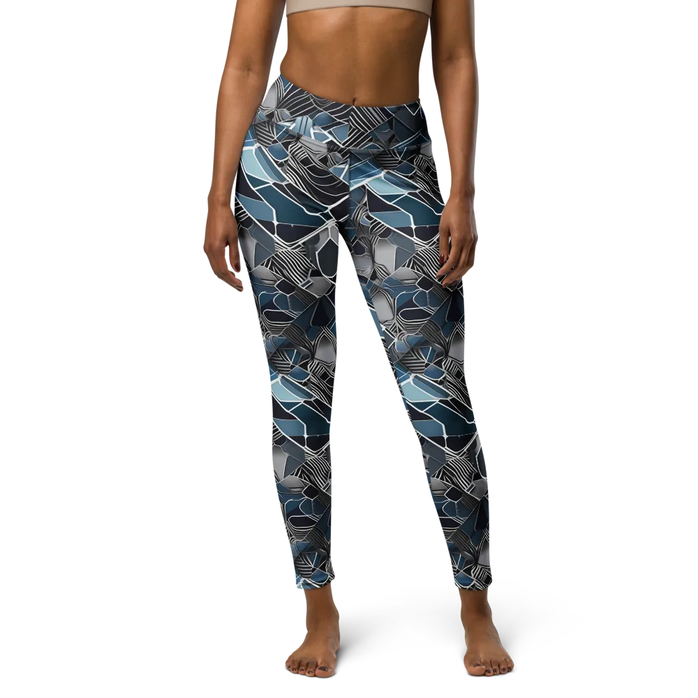 Cobalt Shard on Yoga Leggings — Front