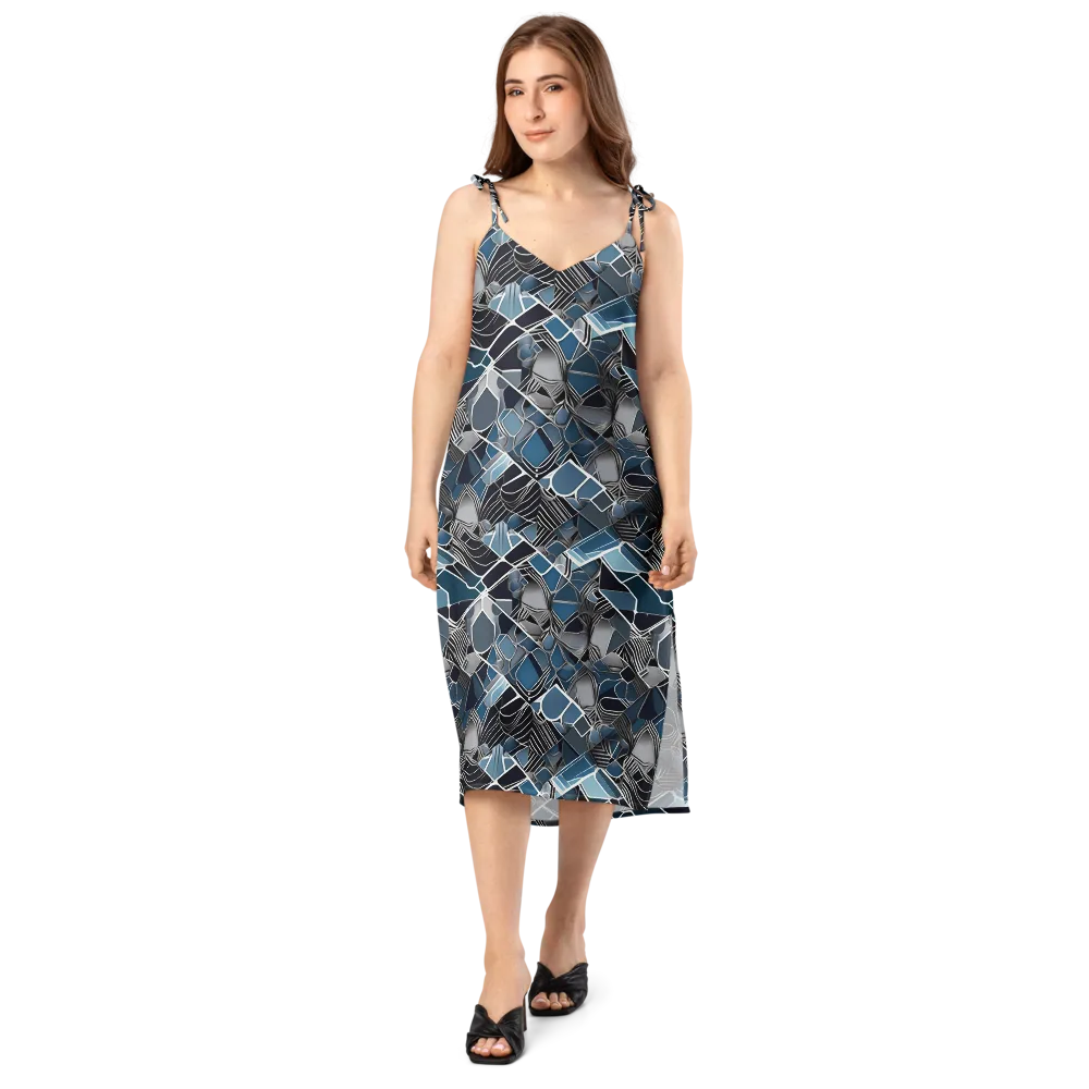 Cobalt Shard on Slip Dress — Front